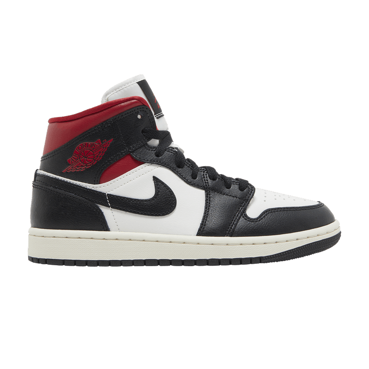 Air Jordan 1 Mid 'Black Sail Gym Red'