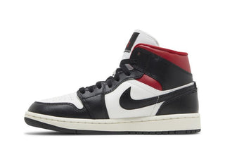 Air Jordan 1 Mid 'Black Sail Gym Red'