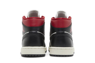 Air Jordan 1 Mid 'Black Sail Gym Red'