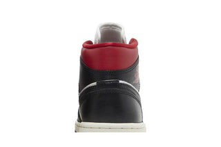 Air Jordan 1 Mid 'Black Sail Gym Red'