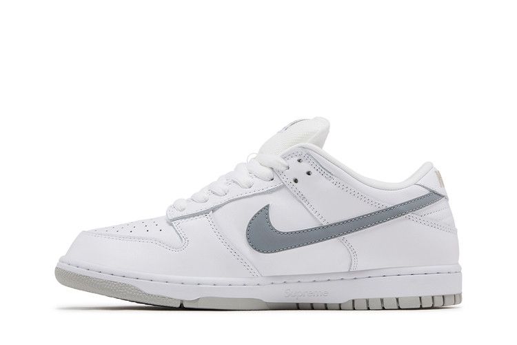Supreme x Nike Dunk Low SB 'White Metallic Silver'