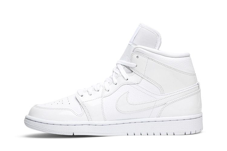 Air Jordan 1 Mid 'Triple White Patent'