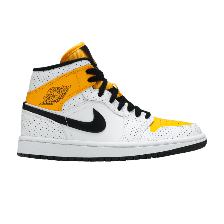 Air Jordan 1 Mid 'Perforated - White University Gold'