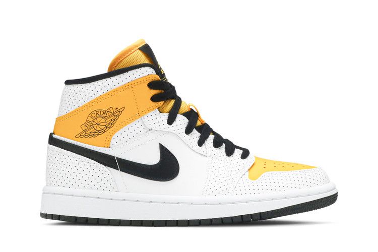 Air Jordan 1 Mid 'Perforated - White University Gold'