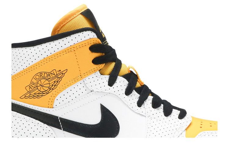 Air Jordan 1 Mid 'Perforated - White University Gold'
