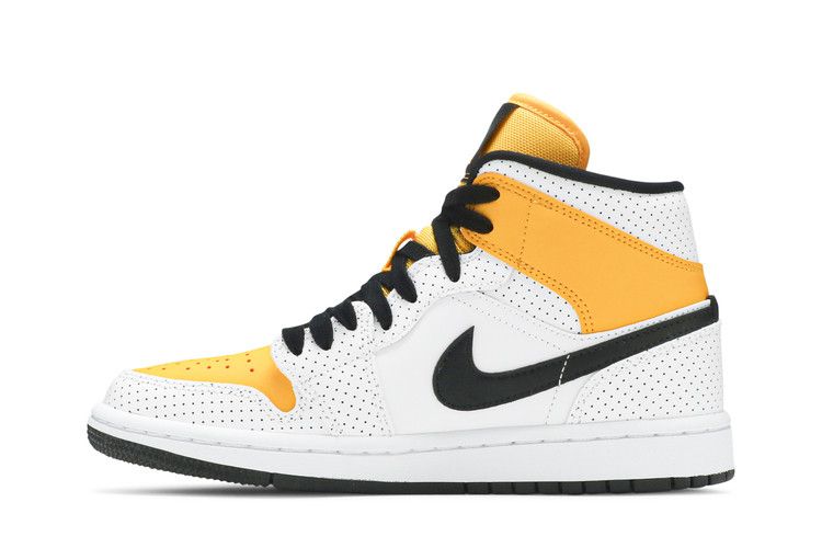 Air Jordan 1 Mid 'Perforated - White University Gold'