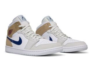 Air Jordan 1 Mid 'White Khaki Blue Void'