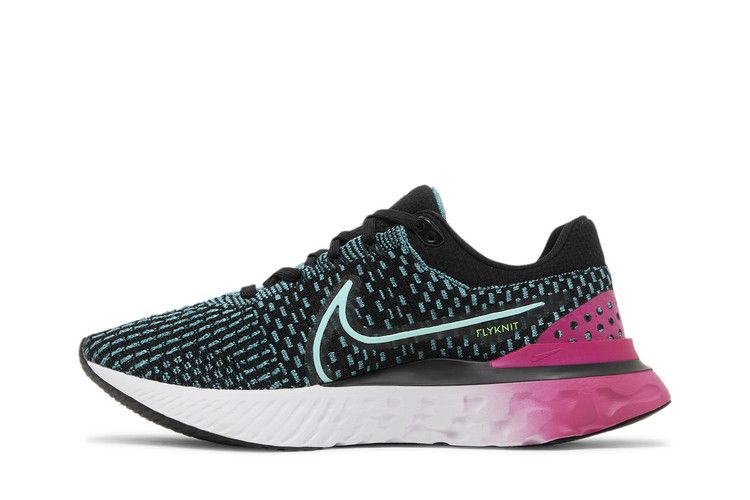 Nike React Infinity Run Flyknit 3 'Black Pink Prime Dynamic Turquoise'