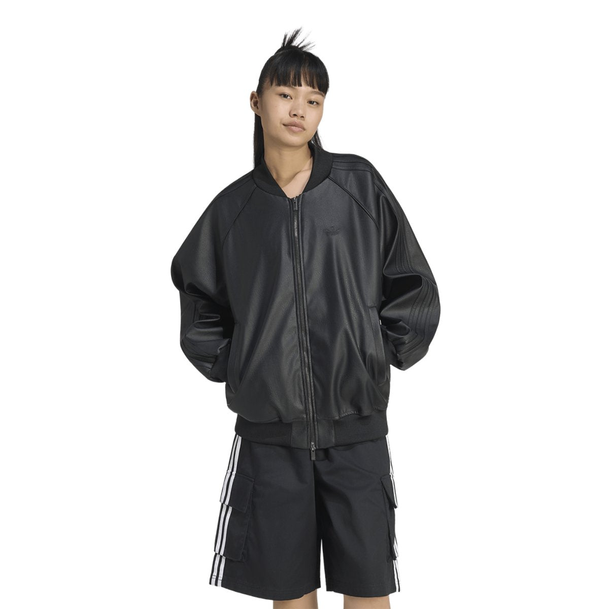 adidas Originals Pleather SST Oversized Track Top