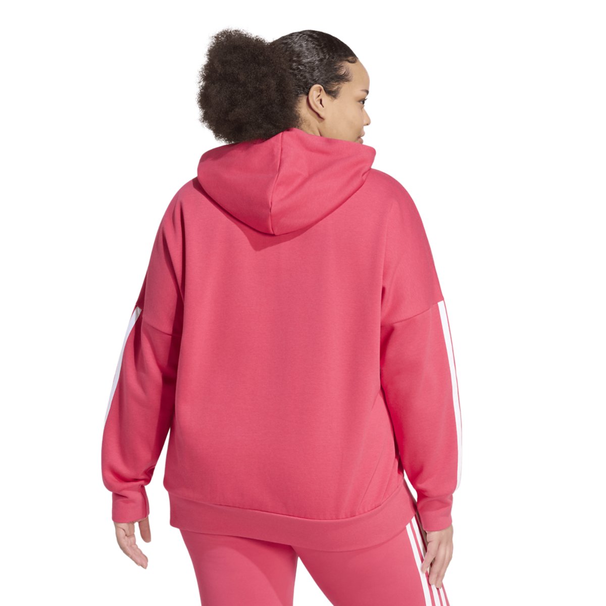 adidas Essentials 3-Stripe FZ Fleece Hoodie (Plus Size)