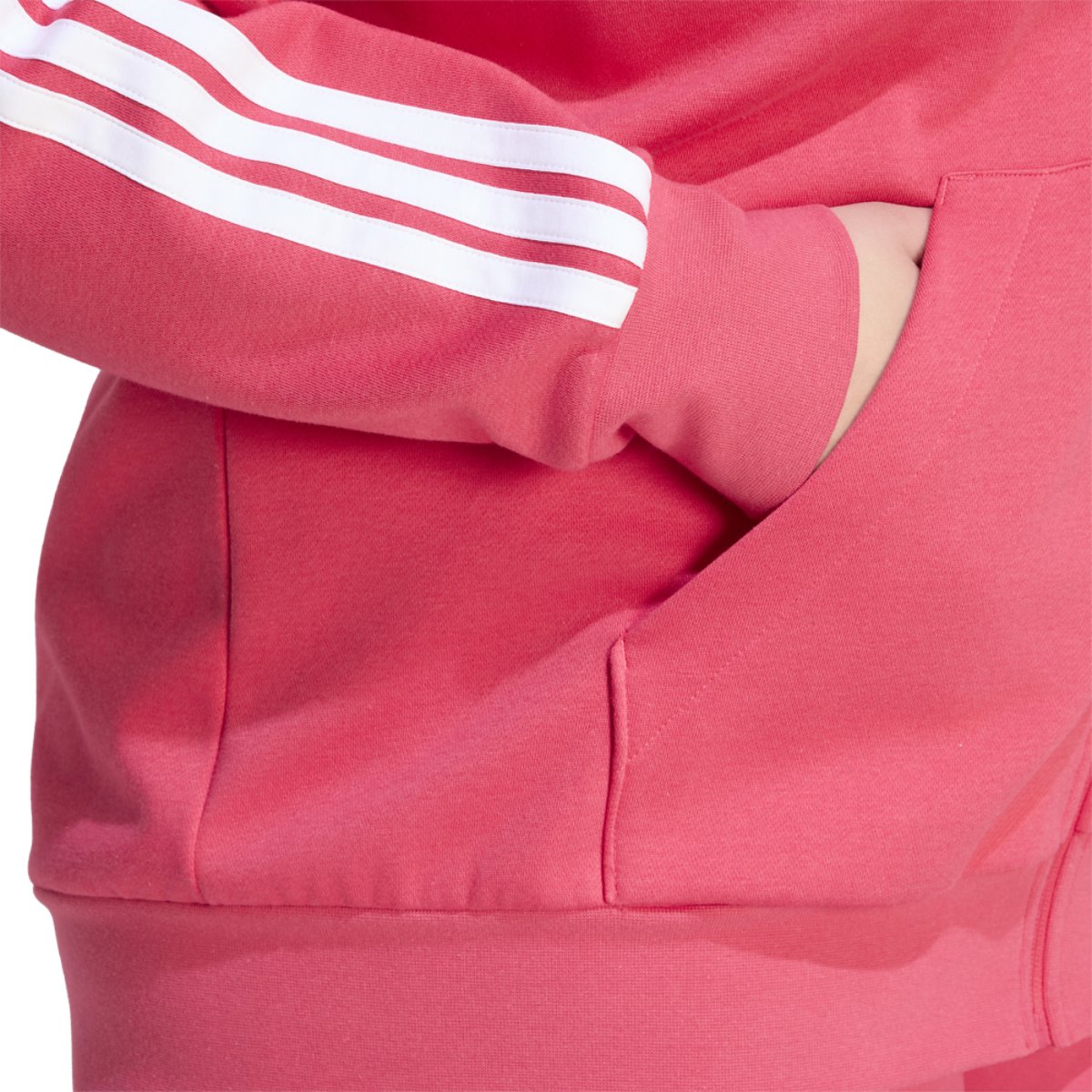 adidas Essentials 3-Stripe FZ Fleece Hoodie (Plus Size)