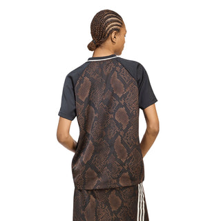 adidas Originals Snake Print Satin Short Sleeve Jersey