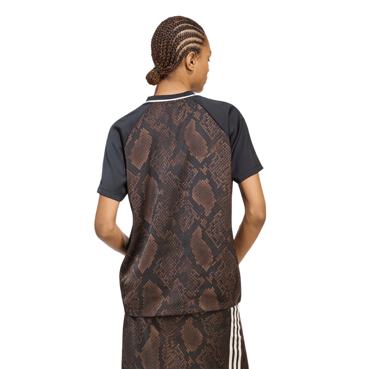 adidas Originals Snake Print Satin Short Sleeve Jersey