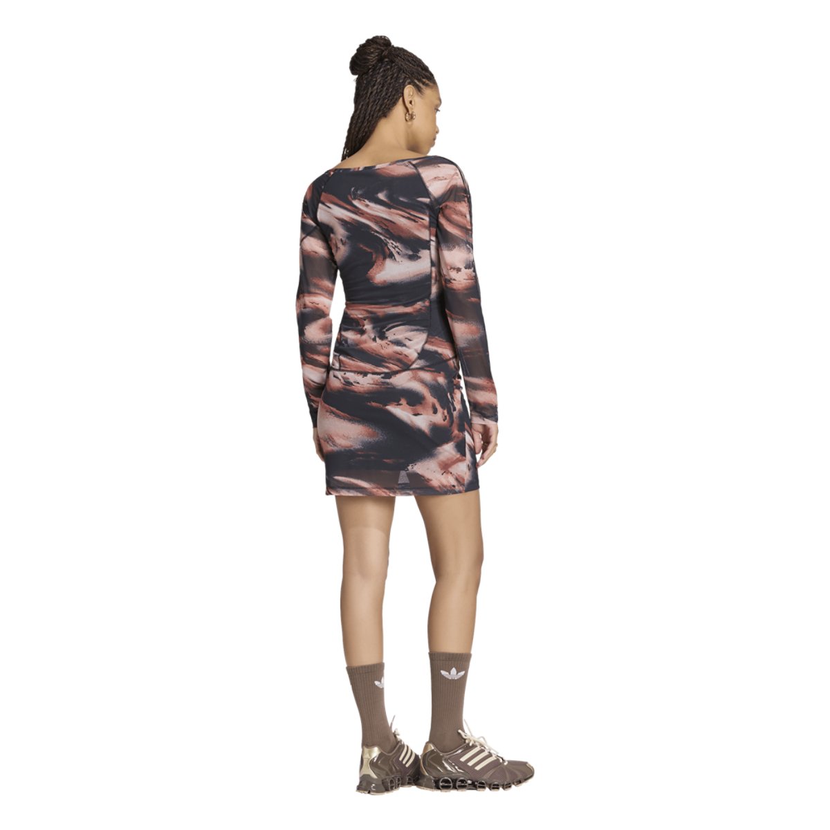 adidas Originals All Over Print Long Sleeve Mini Dress