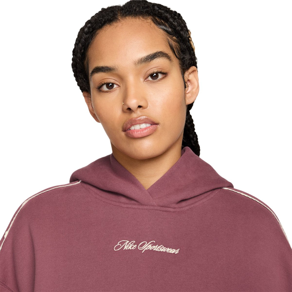 Nike Studio Crop Fleece Scallop Hoodie
